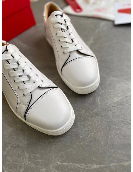 Cheap Reps Christian Louboutin Womens Vieirissima Sneakers In White Calfskin