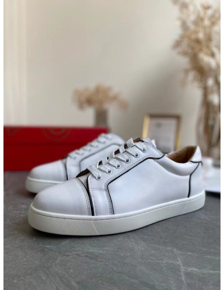 Cheap Reps Christian Louboutin Womens Vieirissima Sneakers In White Calfskin