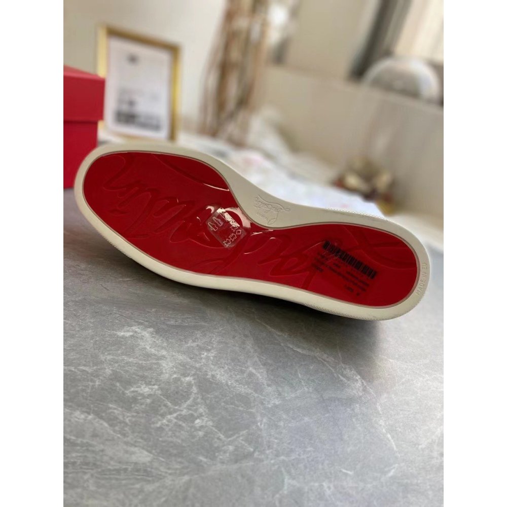 Cheap Reps Christian Louboutin Womens Vieirissima Sneakers In White Calfskin