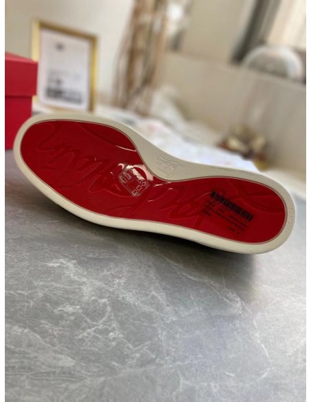 Cheap Reps Christian Louboutin Womens Vieirissima Sneakers In White Calfskin