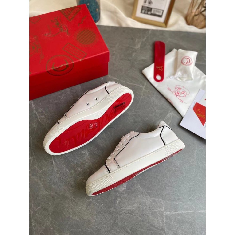 Cheap Reps Christian Louboutin Womens Vieirissima Sneakers In White Calfskin