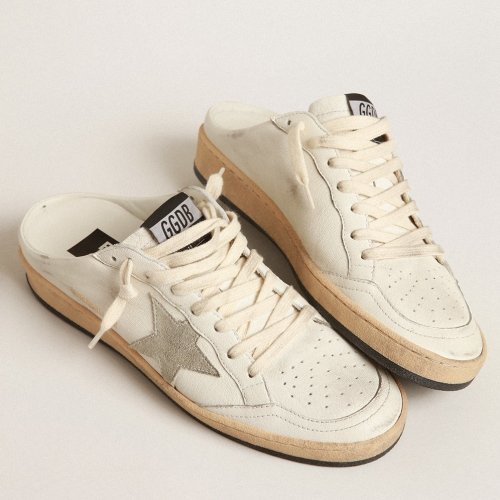 Cheap Reps Golden Goose Womens Ball Star Sabots with Gray Suede Star