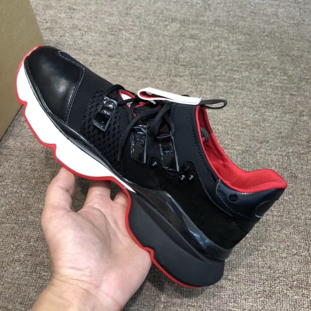 Cheap Reps Christian Louboutin Womens Black Runner Donna Sneakers