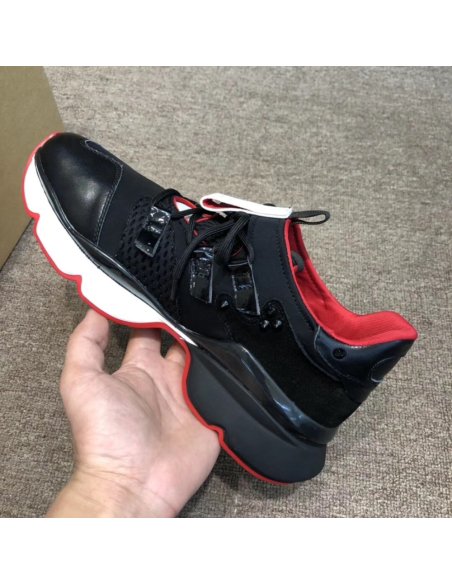 Cheap Reps Christian Louboutin Womens Black Runner Donna Sneakers