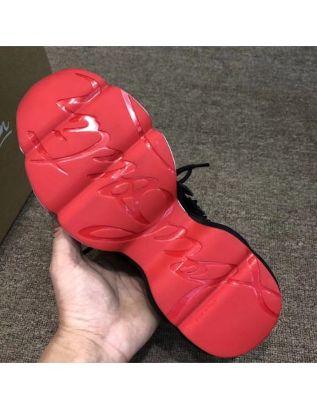 Cheap Reps Christian Louboutin Womens Black Runner Donna Sneakers