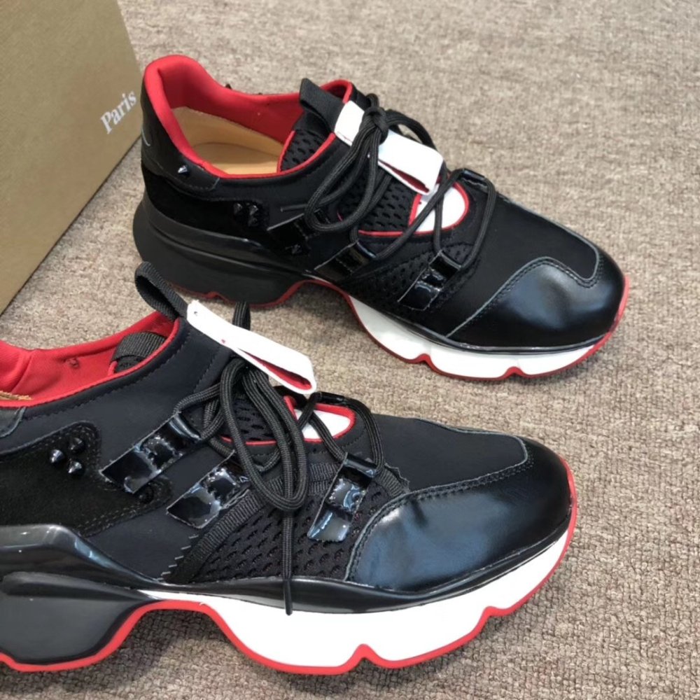 Cheap Reps Christian Louboutin Womens Black Runner Donna Sneakers