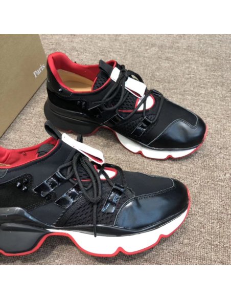 Cheap Reps Christian Louboutin Womens Black Runner Donna Sneakers