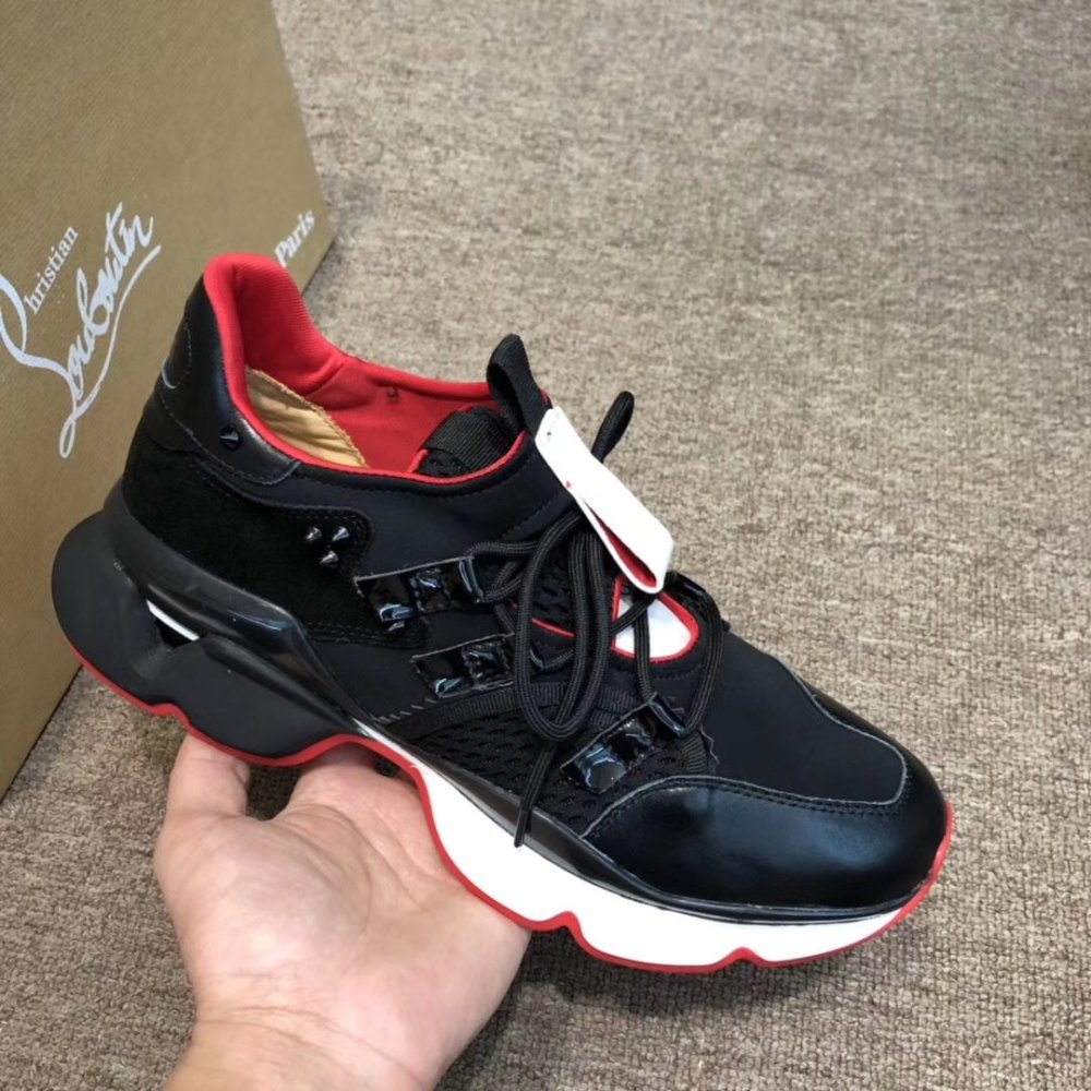 Cheap Reps Christian Louboutin Womens Black Runner Donna Sneakers