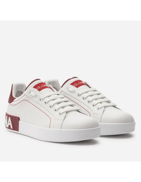 Cheap Reps Dolce Gabbana Womens Portofino Sneakers with Red Branded