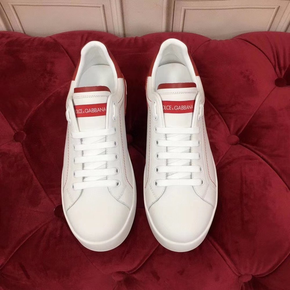 Cheap Reps Dolce Gabbana Womens Portofino Sneakers with Red Branded