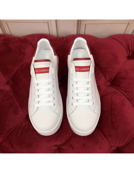 Cheap Reps Dolce Gabbana Womens Portofino Sneakers with Red Branded
