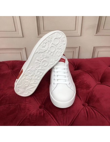 Cheap Reps Dolce Gabbana Womens Portofino Sneakers with Red Branded