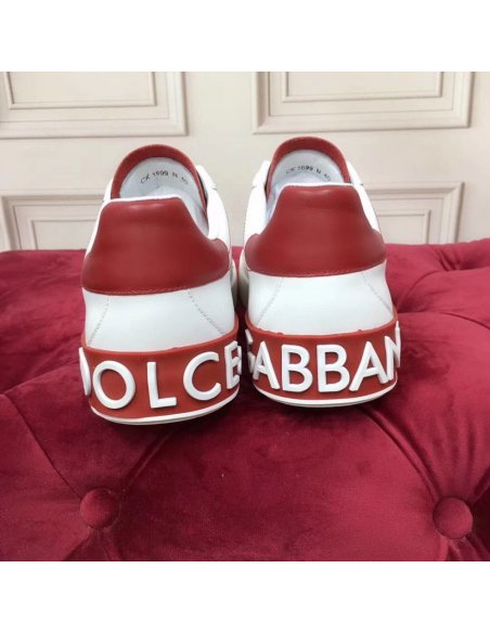 Cheap Reps Dolce Gabbana Womens Portofino Sneakers with Red Branded