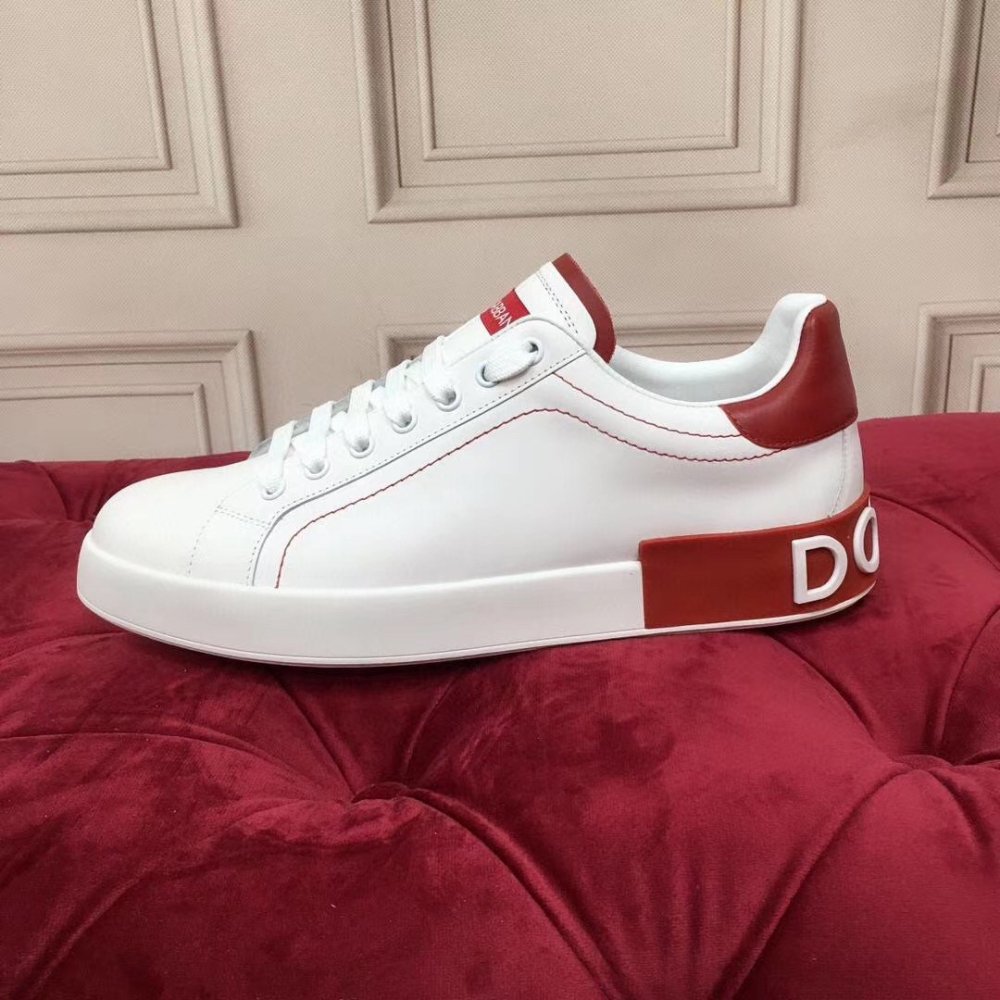 Cheap Reps Dolce Gabbana Womens Portofino Sneakers with Red Branded