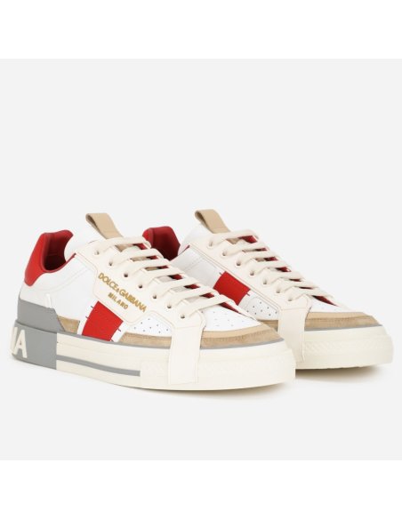 Cheap Reps Dolce Gabbana Womens Custom 2.Zero Sneakers White/Red