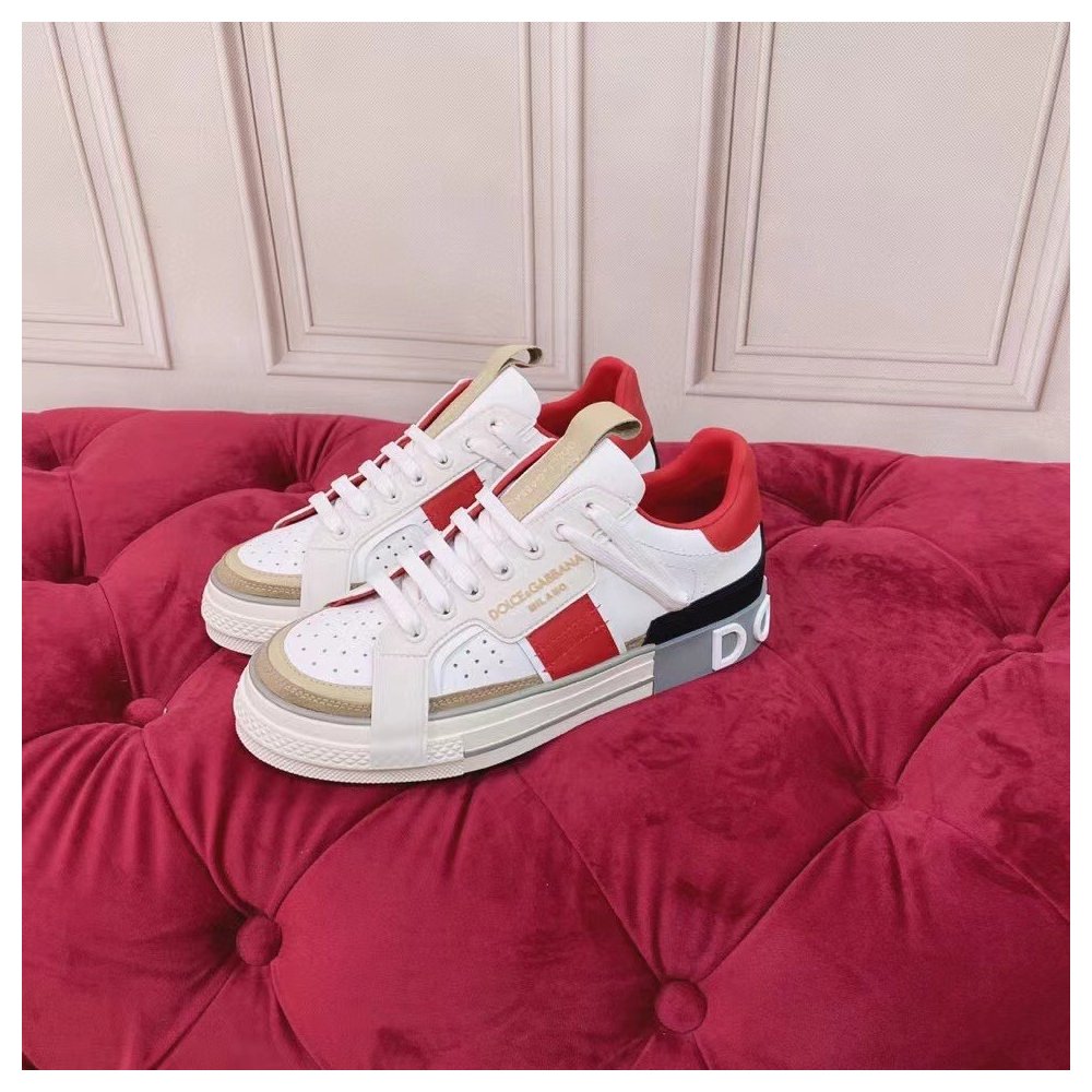 Cheap Reps Dolce Gabbana Womens Custom 2.Zero Sneakers White/Red