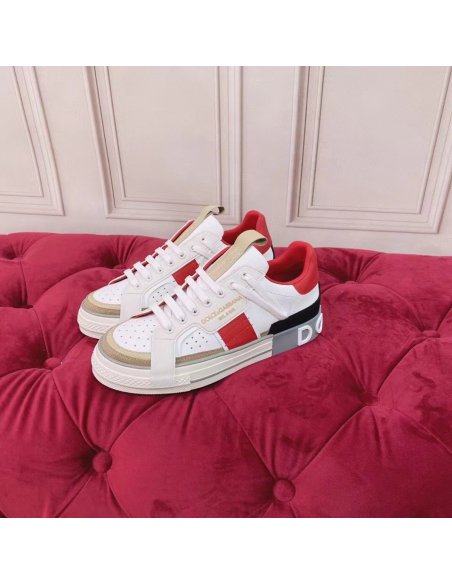 Cheap Reps Dolce Gabbana Womens Custom 2.Zero Sneakers White/Red