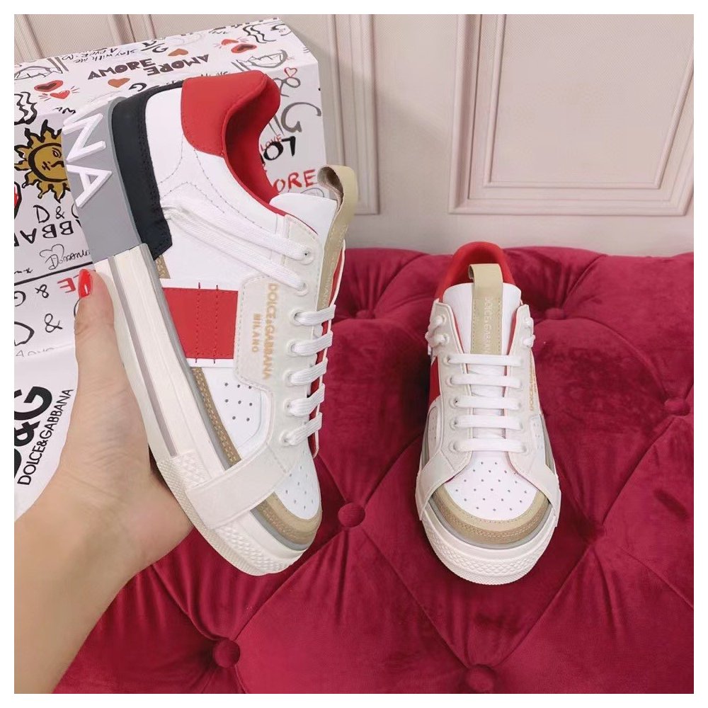 Cheap Reps Dolce Gabbana Womens Custom 2.Zero Sneakers White/Red