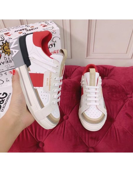 Cheap Reps Dolce Gabbana Womens Custom 2.Zero Sneakers White/Red