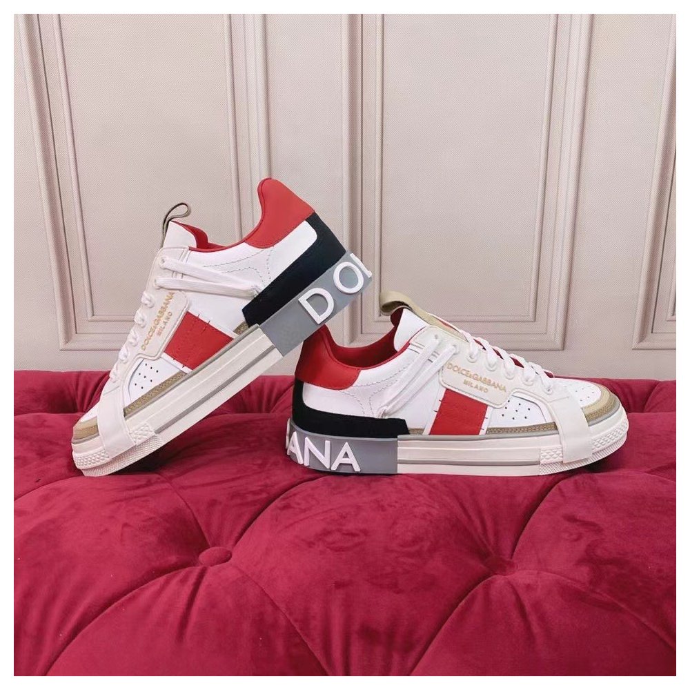 Cheap Reps Dolce Gabbana Womens Custom 2.Zero Sneakers White/Red