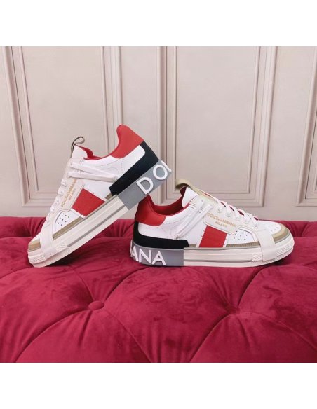 Cheap Reps Dolce Gabbana Womens Custom 2.Zero Sneakers White/Red
