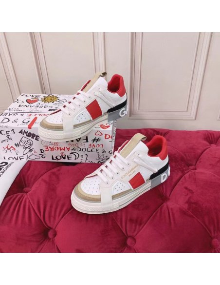Cheap Reps Dolce Gabbana Womens Custom 2.Zero Sneakers White/Red