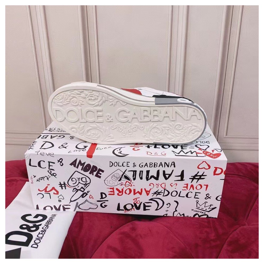 Cheap Reps Dolce Gabbana Womens Custom 2.Zero Sneakers White/Red