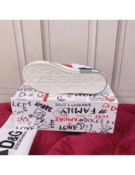 Cheap Reps Dolce Gabbana Womens Custom 2.Zero Sneakers White/Red