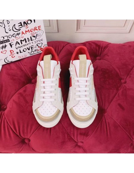 Cheap Reps Dolce Gabbana Womens Custom 2.Zero Sneakers White/Red
