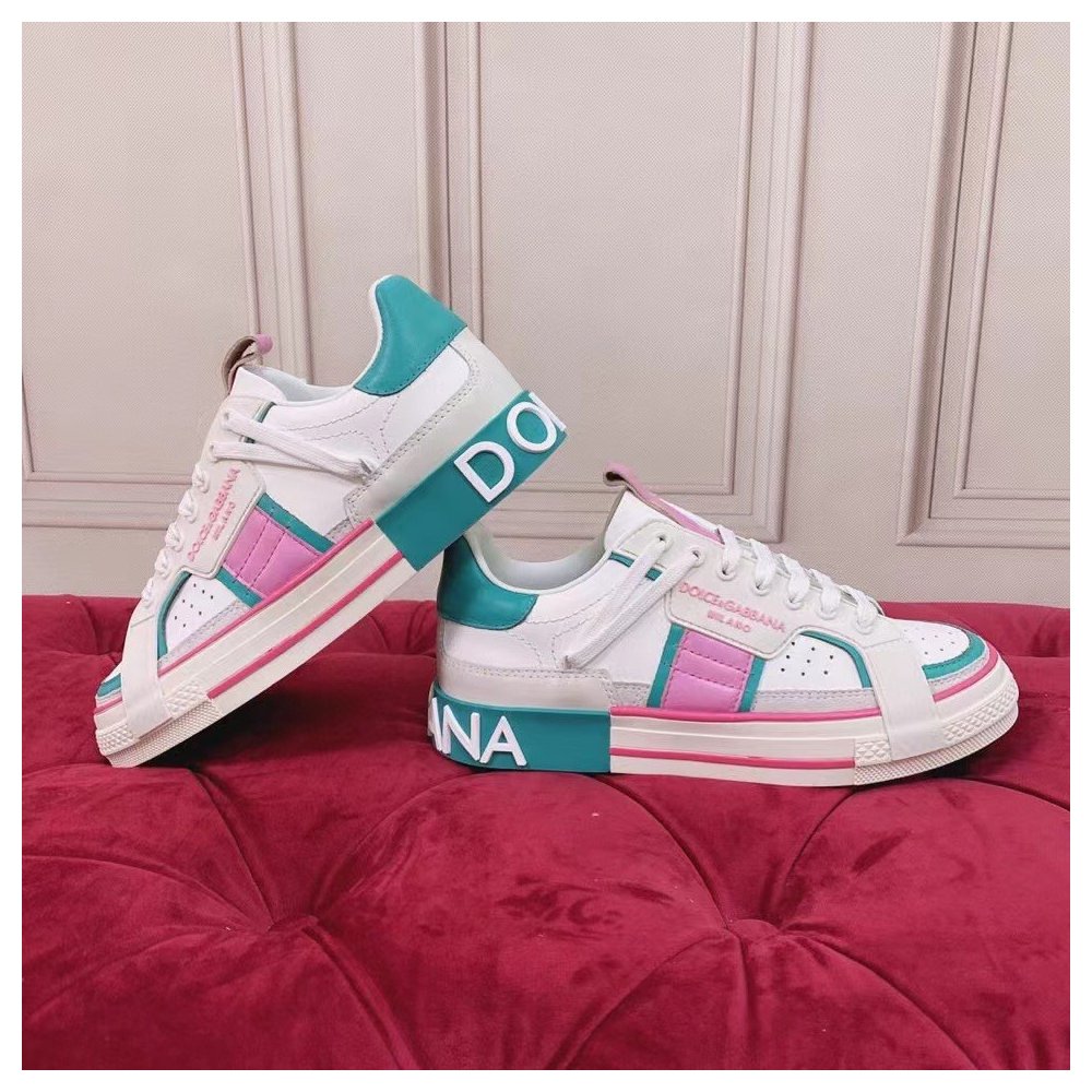 Cheap Reps Dolce Gabbana Womens Custom 2.Zero Sneakers White/Green