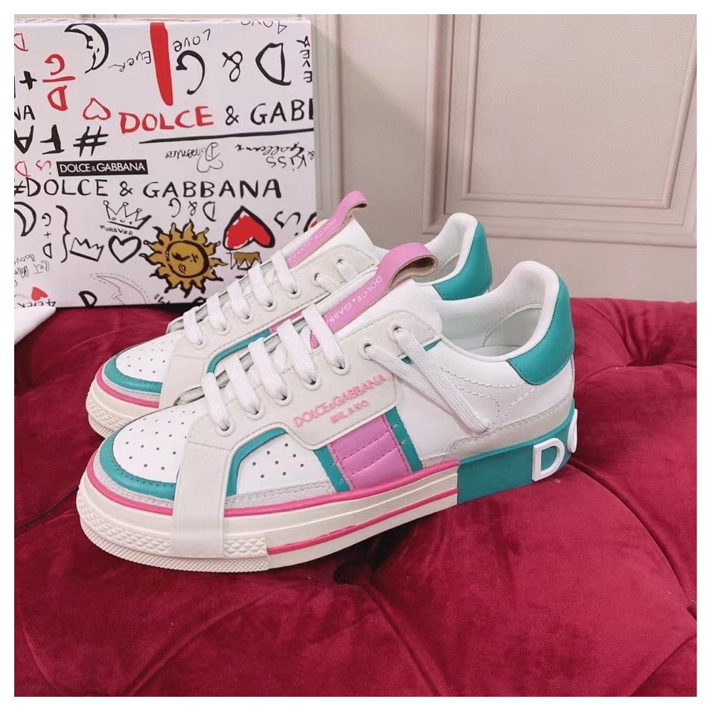 Cheap Reps Dolce Gabbana Womens Custom 2.Zero Sneakers White/Green