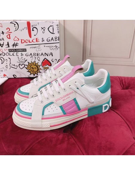 Cheap Reps Dolce Gabbana Womens Custom 2.Zero Sneakers White/Green