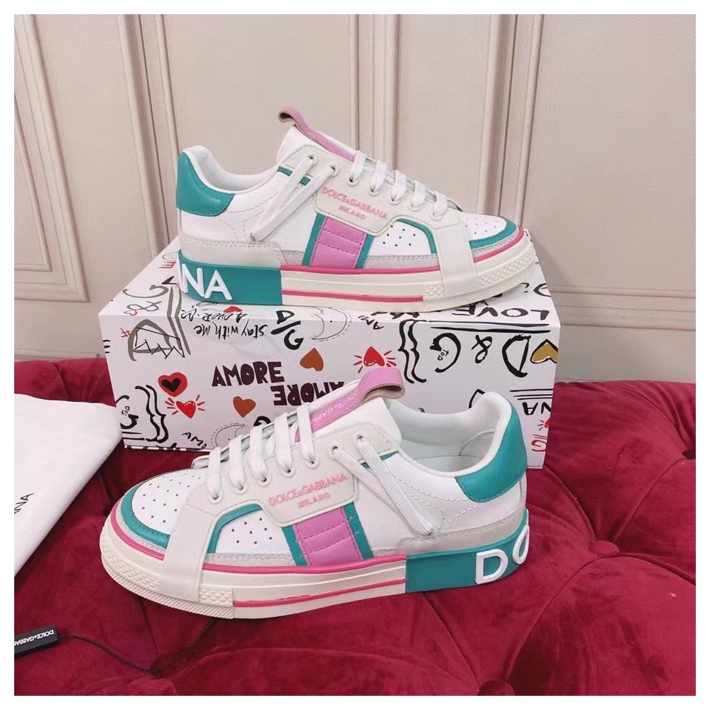 Cheap Reps Dolce Gabbana Womens Custom 2.Zero Sneakers White/Green