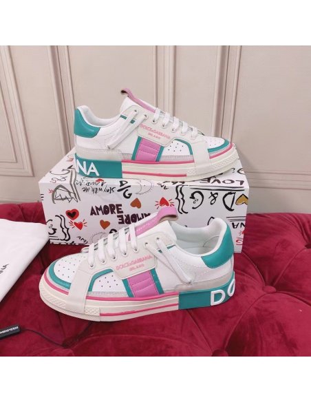 Cheap Reps Dolce Gabbana Womens Custom 2.Zero Sneakers White/Green