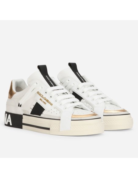 Cheap Reps Dolce Gabbana Womens Custom 2.Zero Sneakers White/Black