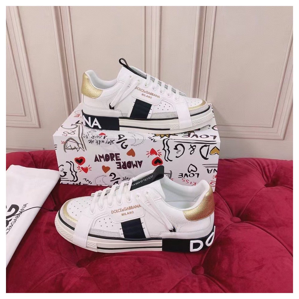 Cheap Reps Dolce Gabbana Womens Custom 2.Zero Sneakers White/Black
