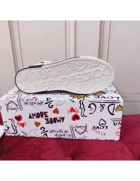 Cheap Reps Dolce Gabbana Womens Custom 2.Zero Sneakers White/Black