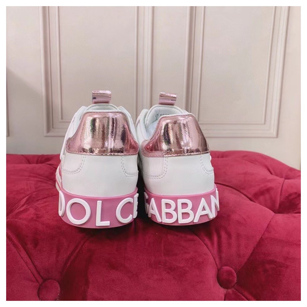 Cheap Reps Dolce Gabbana Womens Custom 2.Zero Sneakers White/Pink