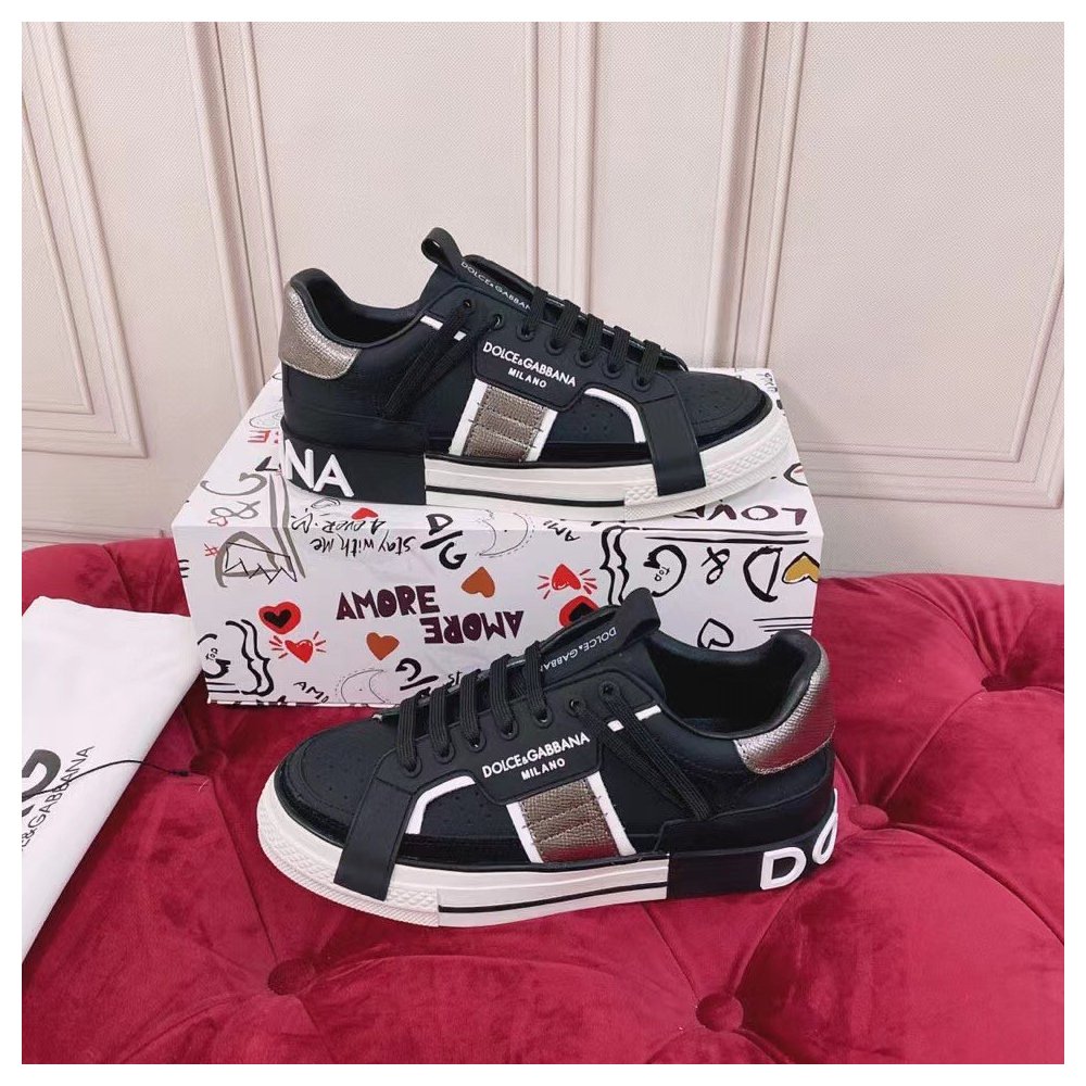 Cheap Reps Dolce Gabbana Womens Custom 2.Zero Sneakers Black