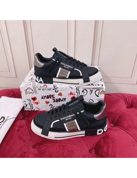 Cheap Reps Dolce Gabbana Womens Custom 2.Zero Sneakers Black