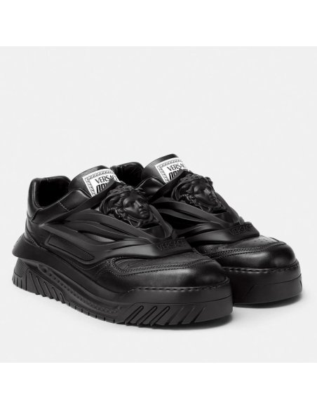 Cheap Reps Versace Womens Odissea Sneakers In Black Leather
