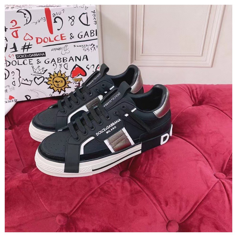 Cheap Reps Dolce Gabbana Womens Custom 2.Zero Sneakers Black