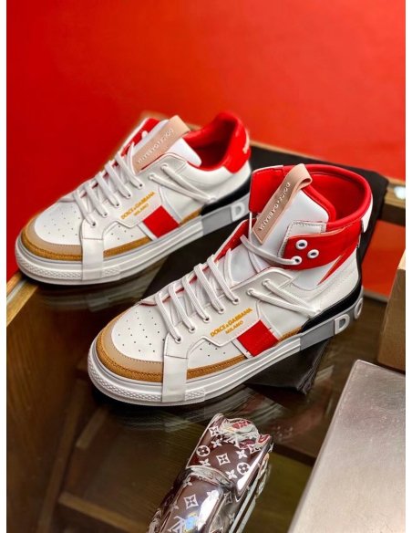 Cheap Reps Dolce Gabbana Womens Red Custom 2.Zero High-top Sneakers