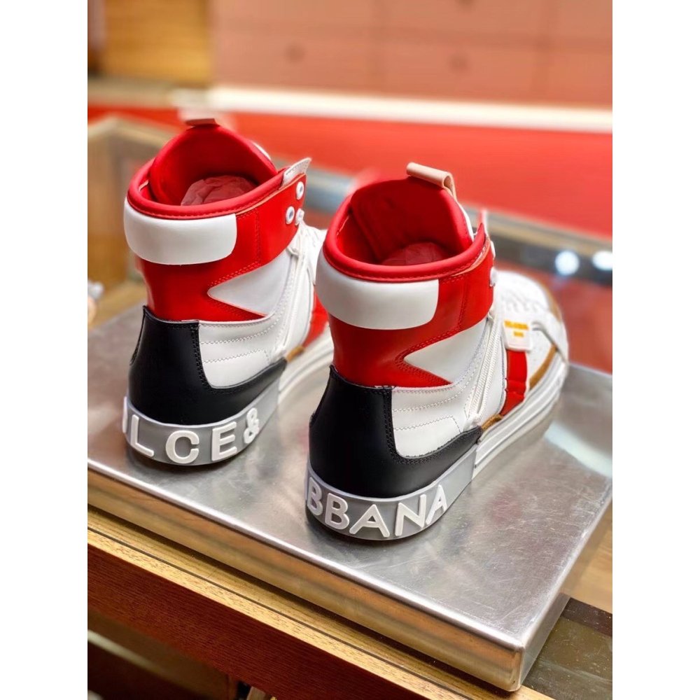 Cheap Reps Dolce Gabbana Womens Red Custom 2.Zero High-top Sneakers