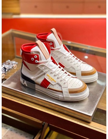 Cheap Reps Dolce Gabbana Womens Red Custom 2.Zero High-top Sneakers