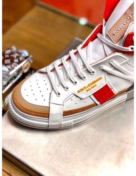 Cheap Reps Dolce Gabbana Womens Red Custom 2.Zero High-top Sneakers