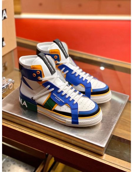 Cheap Reps Dolce Gabbana Womens Blue Custom 2.Zero High-top Sneakers