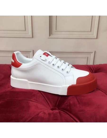 Cheap Reps Dolce Gabbana Womens Portofino Sneakers with Red Toe-cap