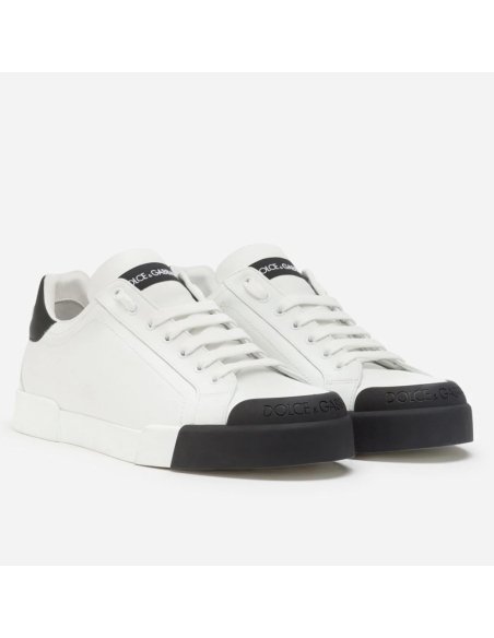 Cheap Reps Dolce Gabbana Womens Portofino Sneakers with Black Toe-cap