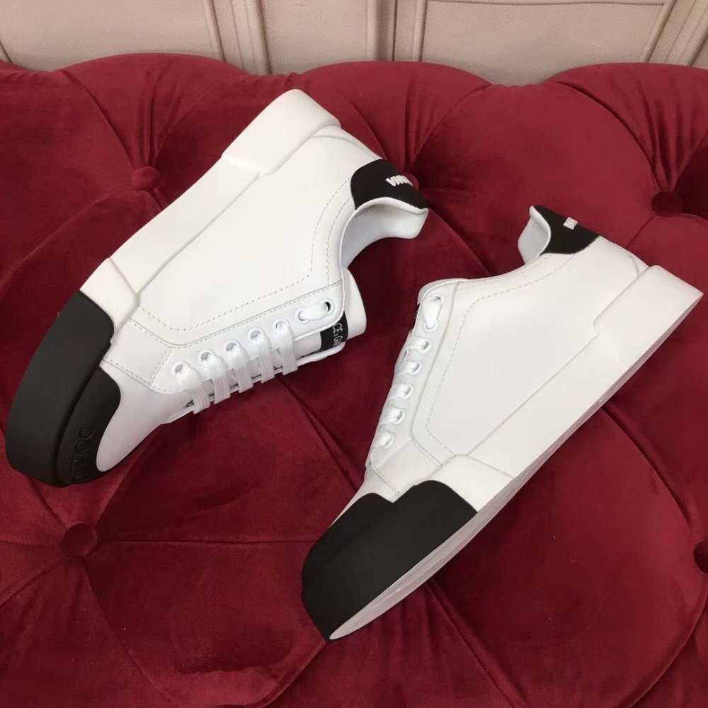 Cheap Reps Dolce Gabbana Womens Portofino Sneakers with Black Toe-cap